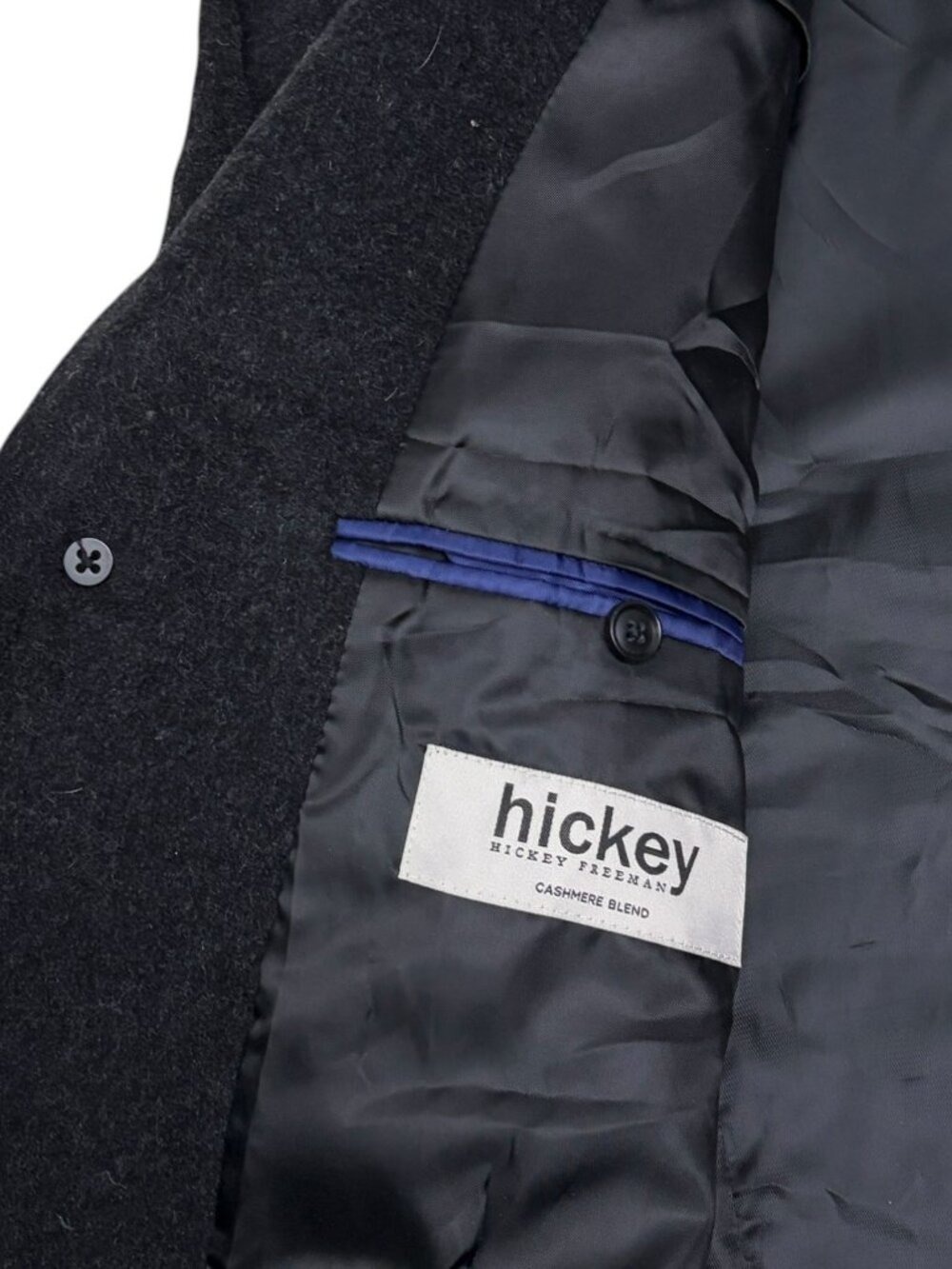 Hickey Freeman Cashmere Blend PeaCoat Luxury Winter Business Casual Mens 2XL 48R - Picture 4 of 9